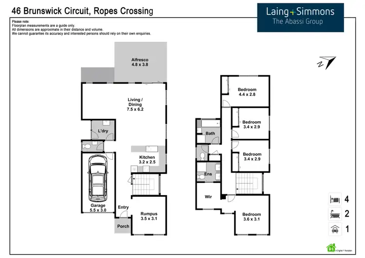 Floorplan of Homely house listing, 46 Brunswick Circuit, Ropes Crossing NSW 2760