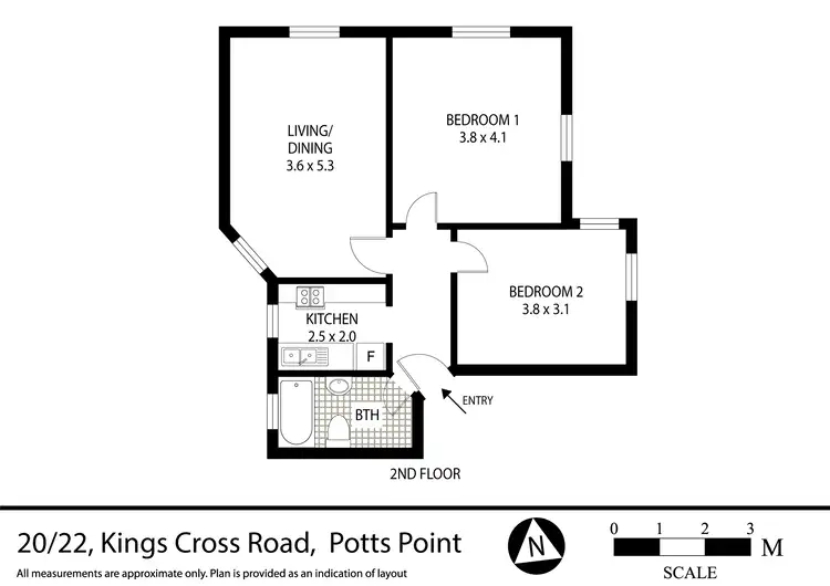Floorplan of Homely apartment listing, 20/22 Kings Cross Road, Potts Point NSW 2011