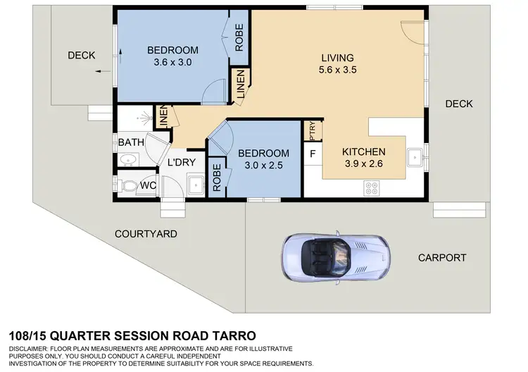 Floorplan of Homely retirement listing, 108/15 Quarter Sessions Road, Tarro NSW 2322