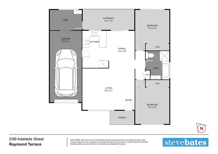 Floorplan of Homely semi-detached listing, 2/99 Adelaide Street, Raymond Terrace NSW 2324