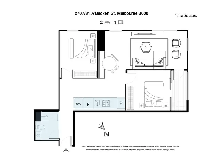 Floorplan of Homely apartment listing, 2707/81 Abeckett st, Melbourne VIC 3000