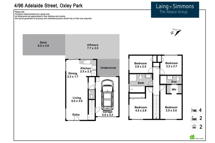 Floorplan of Homely townhouse listing, 4/96 Adelaide Street, Oxley Park NSW 2760