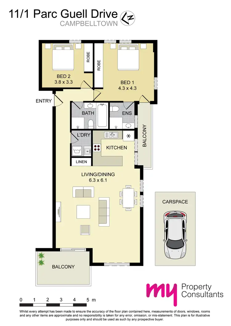 Floorplan of Homely apartment listing, 11/1 Parc Guell Drive, Campbelltown NSW 2560