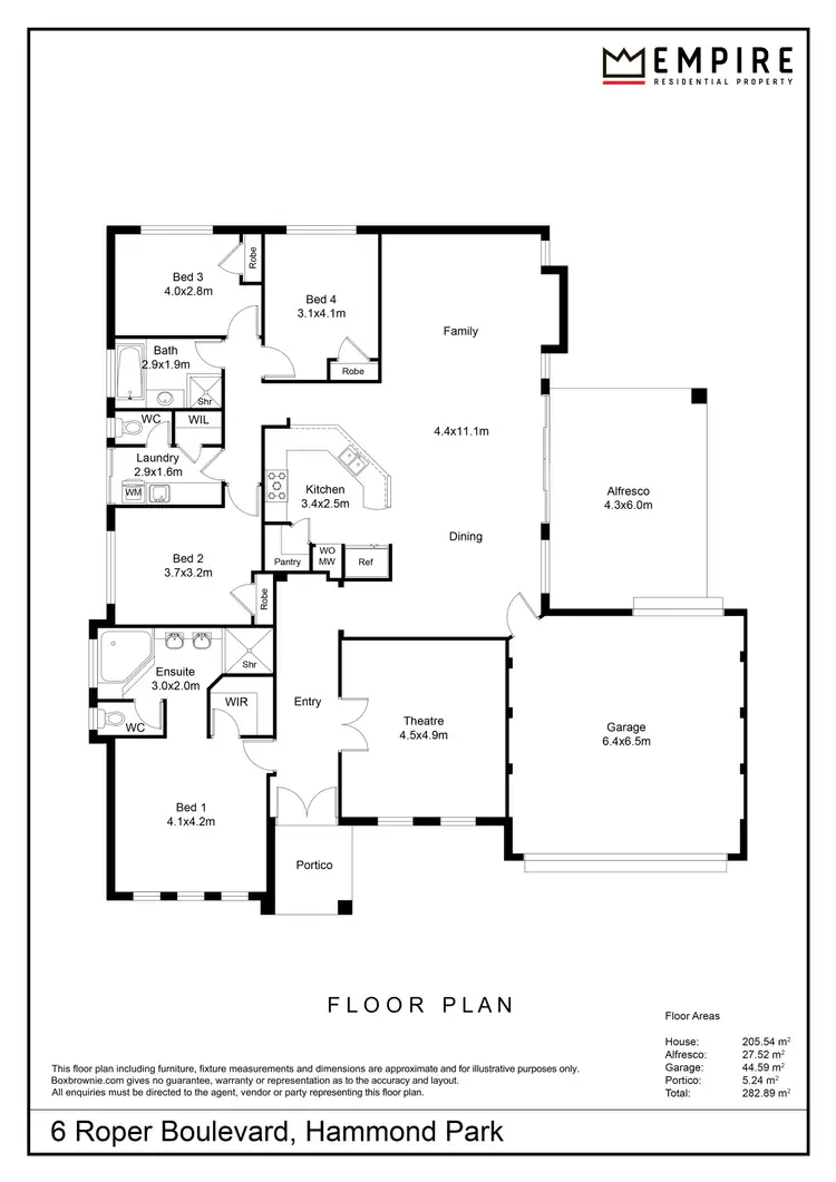 Floorplan of Homely house listing, 6 Roper Boulevard, Hammond Park WA 6164
