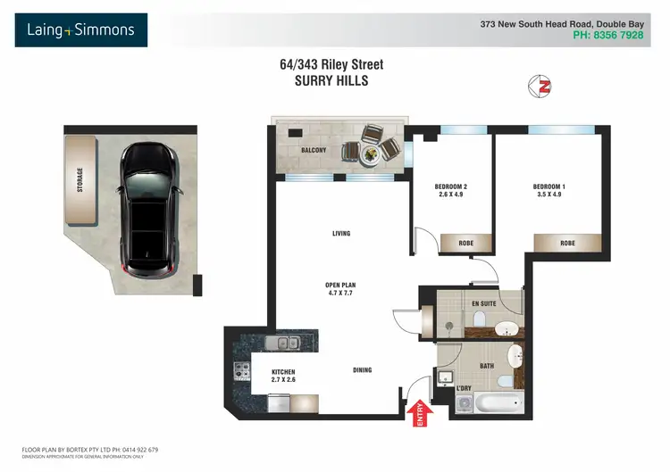 Floorplan of Homely apartment listing, 64/343-349 Riley Street, Surry Hills NSW 2010