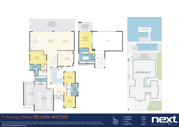 Floorplan of Homely house listing, 11 Artunga Place, Pelican Waters QLD 4551