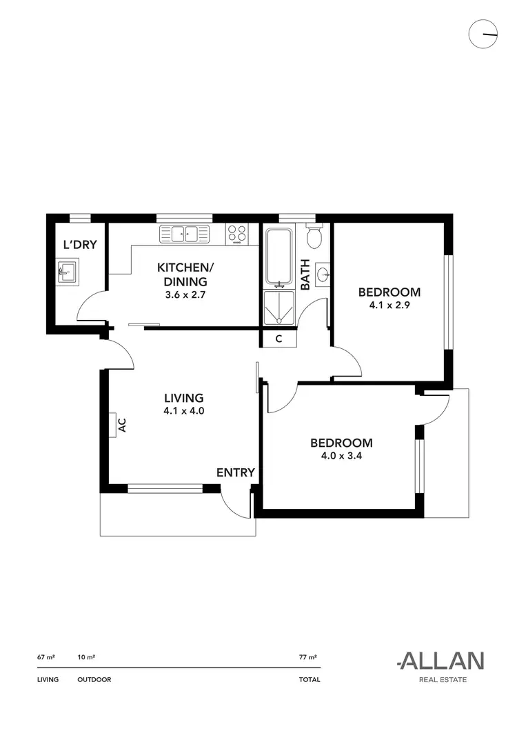 Floorplan of Homely unit listing, 9/38 Norman Terrace, Everard Park SA 5035