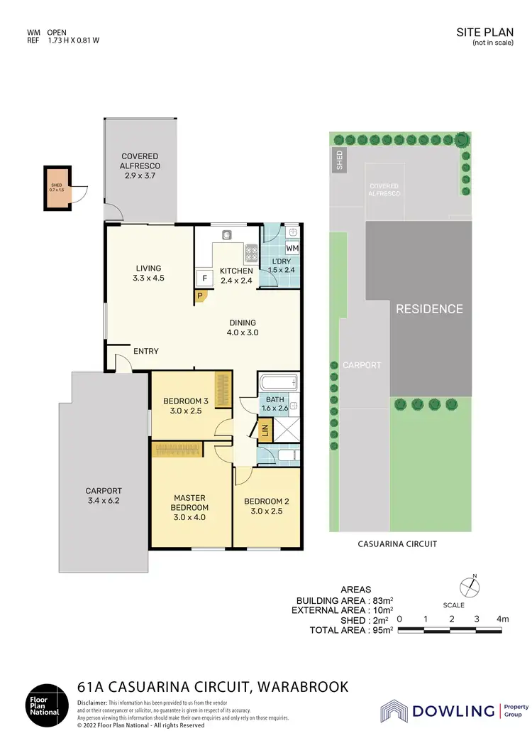 Floorplan of Homely semi-detached listing, 61A Casuarina Circuit, Warabrook NSW 2304