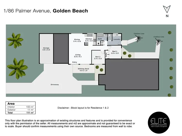 Floorplan of Homely unit listing, 1/86 Palmer Av, Golden Beach QLD 4551