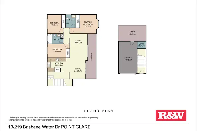 Floorplan of Homely townhouse listing, 13/219 Brisbane Water Drive, Point Clare NSW 2250