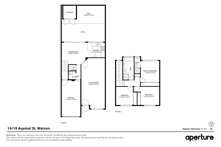 Floorplan of Homely townhouse listing, 14/19 Aspinall Street, Watson ACT 2602