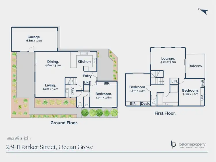 Floorplan of Homely townhouse listing, 2/9-11 Parker Street, Ocean Grove VIC 3226