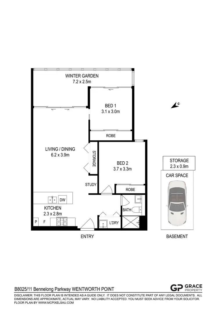 Floorplan of Homely apartment listing, B8025/11 Bennelong Parkway, Wentworth Point NSW 2127