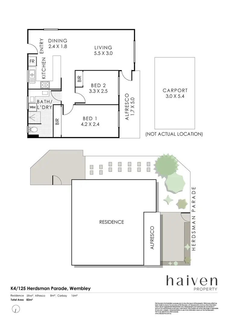 Floorplan of Homely apartment listing, K4/125 Herdsman Parade, Wembley WA 6014