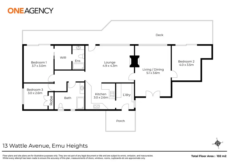 Floorplan of Homely house listing, 13 Wattle Avenue, Emu Heights TAS 7320