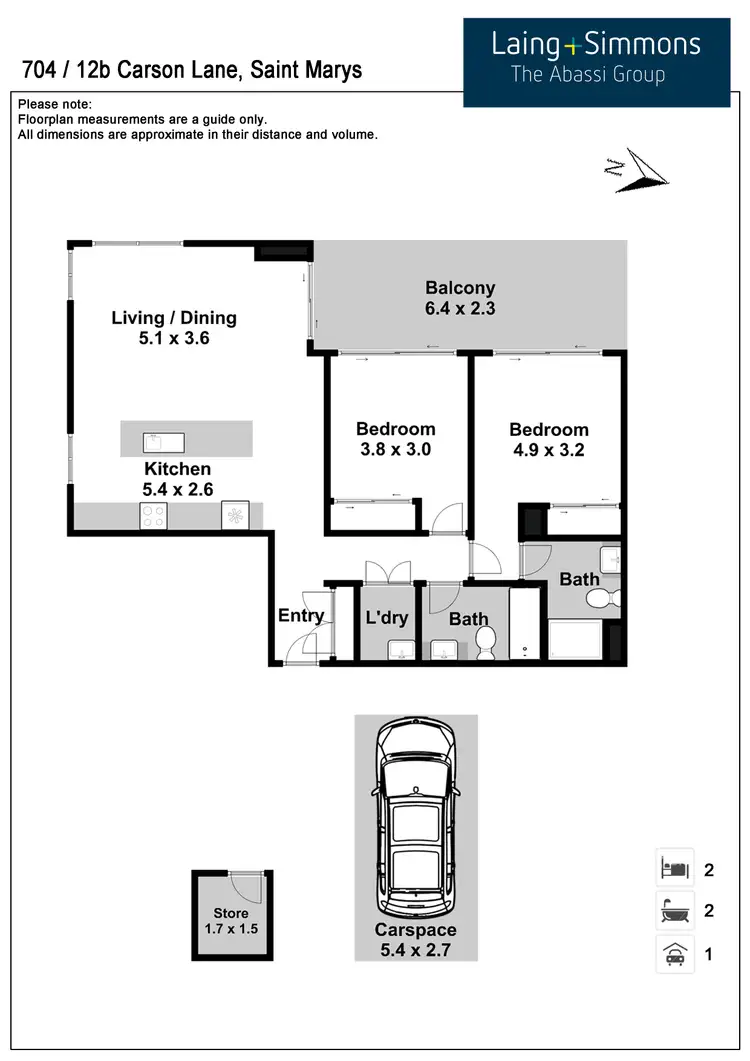 Floorplan of Homely unit listing, 704/12B Carson Lane, St Marys NSW 2760