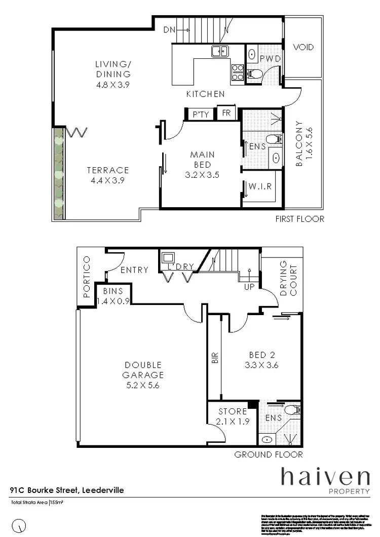 Floorplan of Homely townhouse listing, 91C Bourke Street, Leederville WA 6007