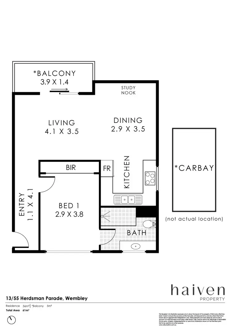 Floorplan of Homely apartment listing, 13/55 Herdsman Parade, Wembley WA 6014