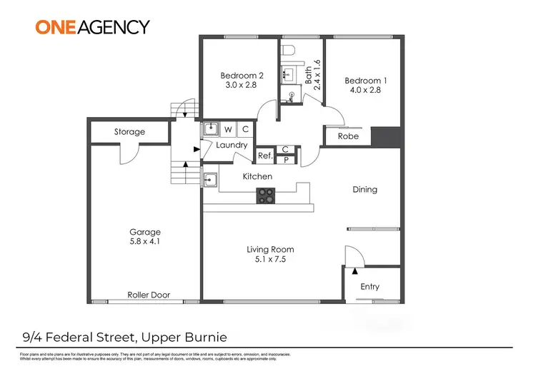 Floorplan of Homely unit listing, 9/4 Federal Street, Upper Burnie TAS 7320