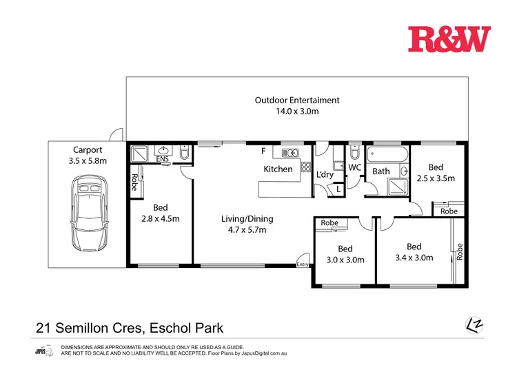 Floorplan of Homely house listing, 21 Semillon Crescent, Eschol Park NSW 2558