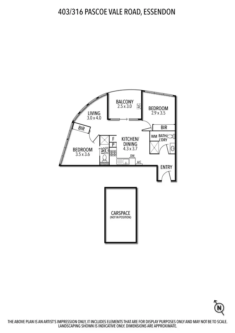 Floorplan of Homely apartment listing, 403/316 Pascoe Vale Road, Essendon VIC 3040