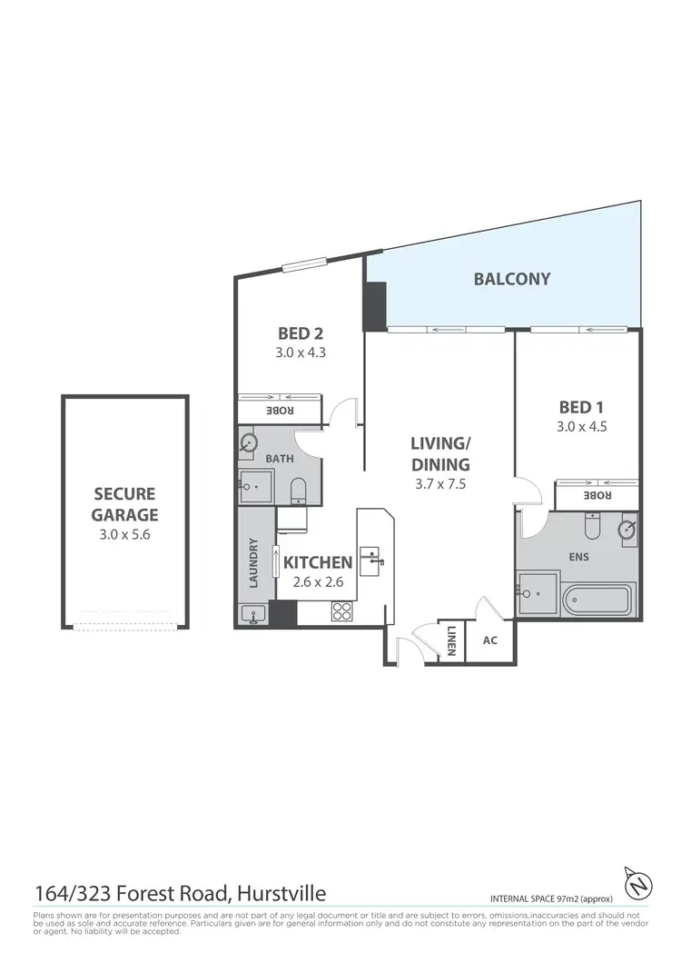 Floorplan of Homely apartment listing, 164/323 Forest Road, Hurstville NSW 2220