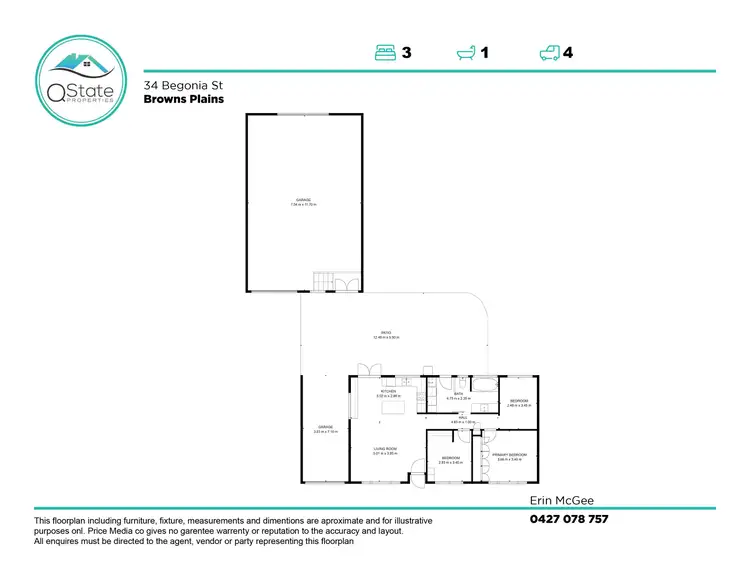 Floorplan of Homely house listing, 34 Begonia Street, Browns Plains QLD 4118