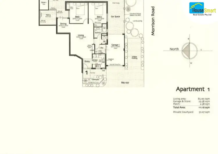 Floorplan of Homely townhouse listing, 1/107 Morrison Road, Midland WA 6056