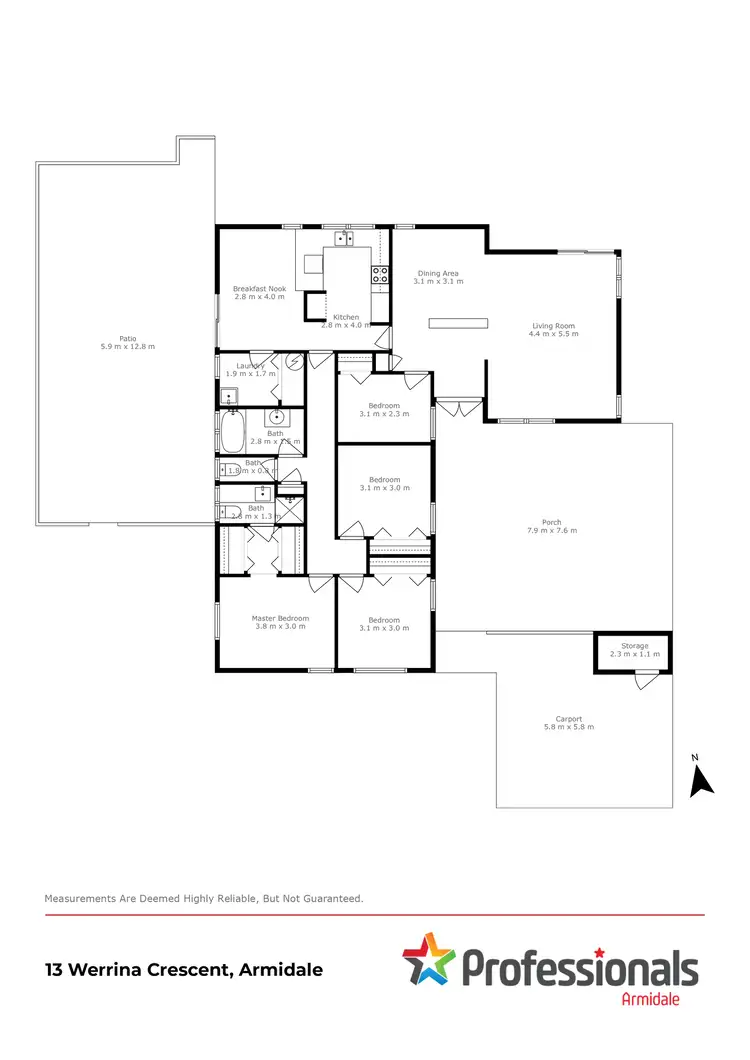 Floorplan of Homely house listing, 13 Werrina Crescent, Armidale NSW 2350