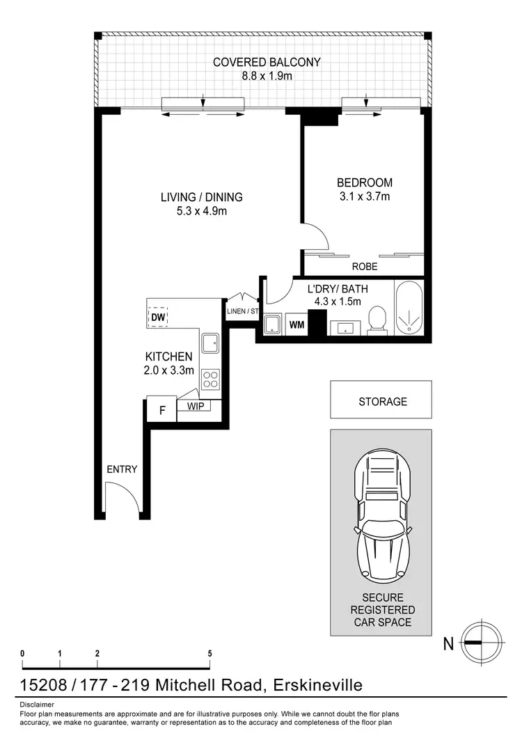 Floorplan of Homely apartment listing, 15208/177-219 Mitchell Road, Erskineville NSW 2043