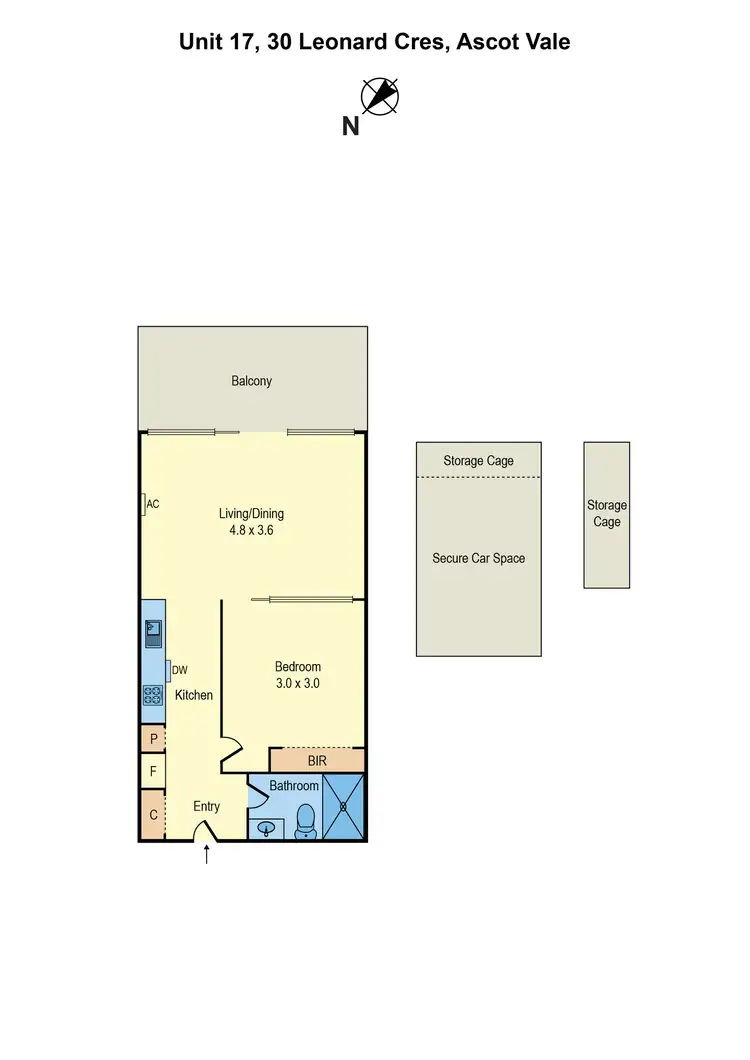 Floorplan of Homely apartment listing, 17/30 Leonard Crescent, Ascot Vale VIC 3032