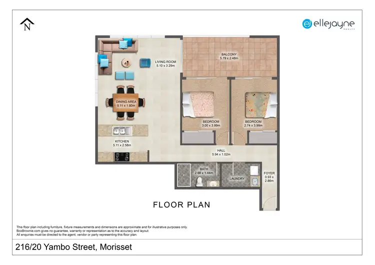 Floorplan of Homely townhouse listing, 216/20 Yambo Street, Morisset NSW 2264