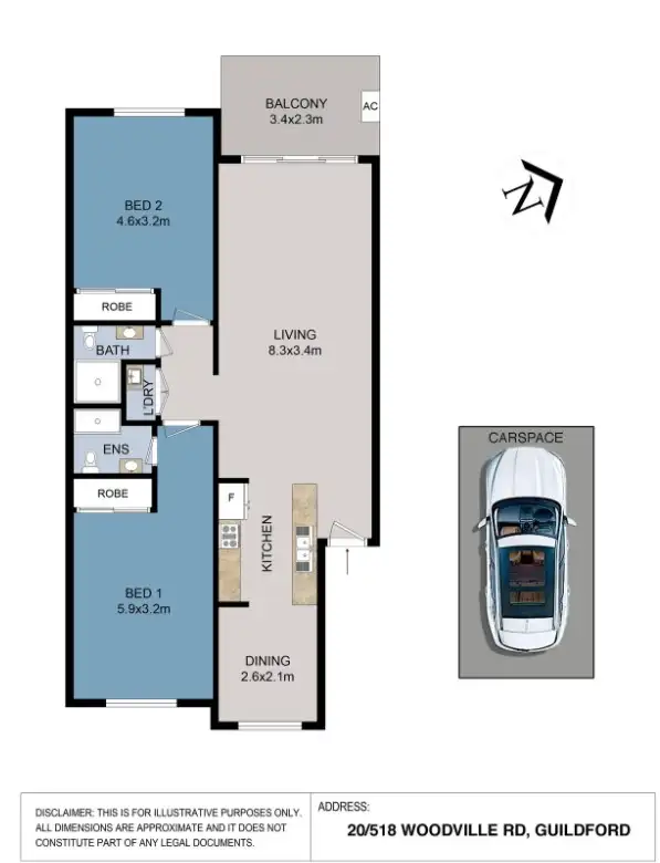 Floorplan of Homely apartment listing, 20/518-522 Woodville Road, Guildford NSW 2161