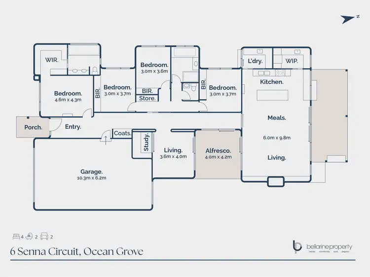 Floorplan of Homely house listing, 6 Senna Circuit, Ocean Grove VIC 3226