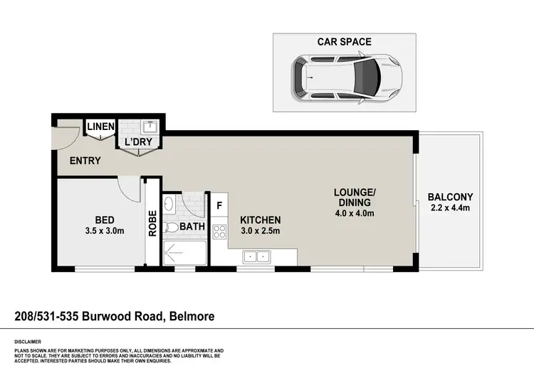 Floorplan of Homely apartment listing, 208/531-535 Burwood Road, Belmore NSW 2192
