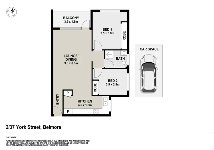 Floorplan of Homely apartment listing, 2/37 York Street, Belmore NSW 2192