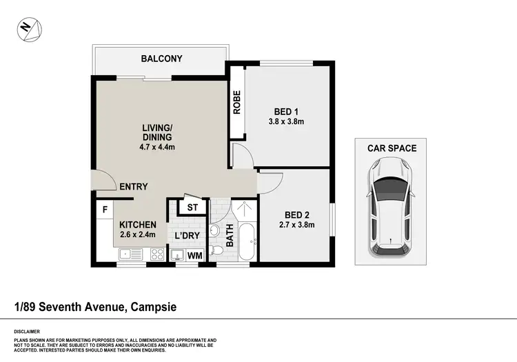 Floorplan of Homely apartment listing, 1/89 Seventh Avenue, Campsie NSW 2194