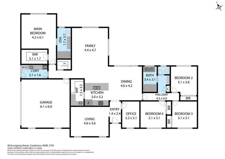 Floorplan of Homely rural property listing, 40 Kurrajong Street, Coolamon NSW 2701