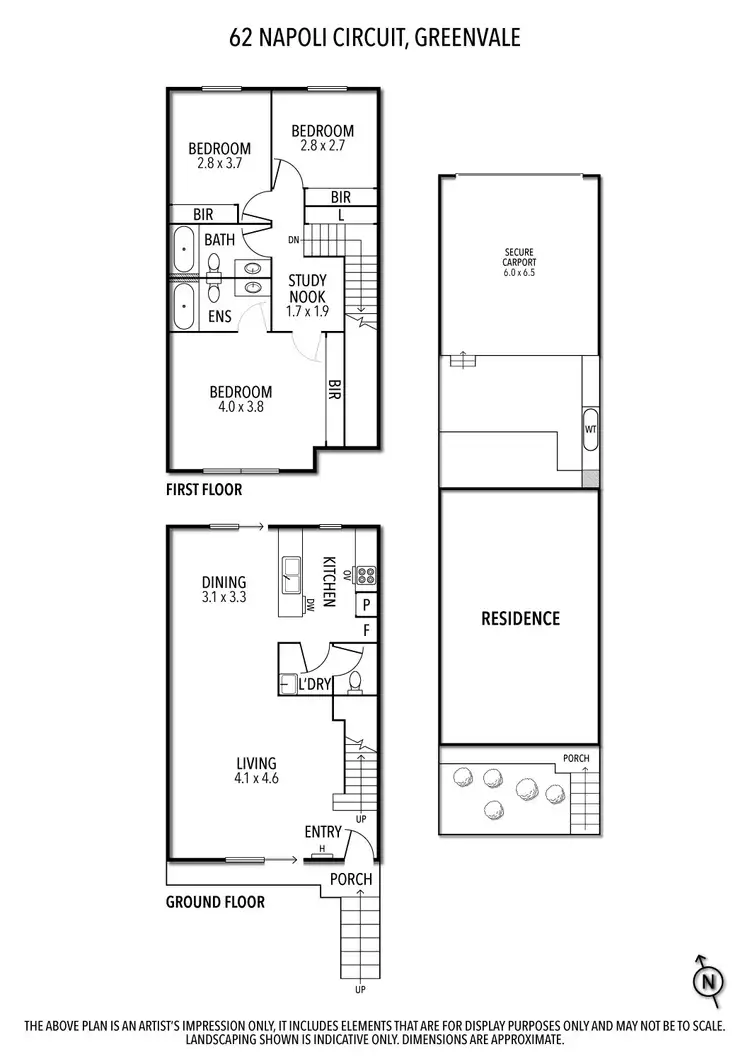 Floorplan of Homely townhouse listing, 62 Napoli Circuit, Greenvale VIC 3059