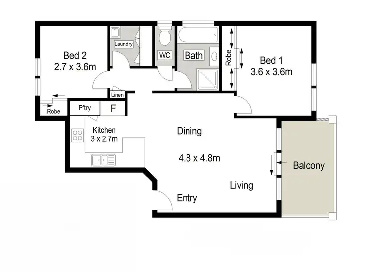 Floorplan of Homely apartment listing, 27/39-41 Railway Parade, Engadine NSW 2233