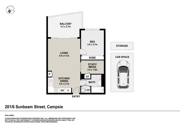 Floorplan of Homely apartment listing, 201/6 Sunbeam Street, Campsie NSW 2194