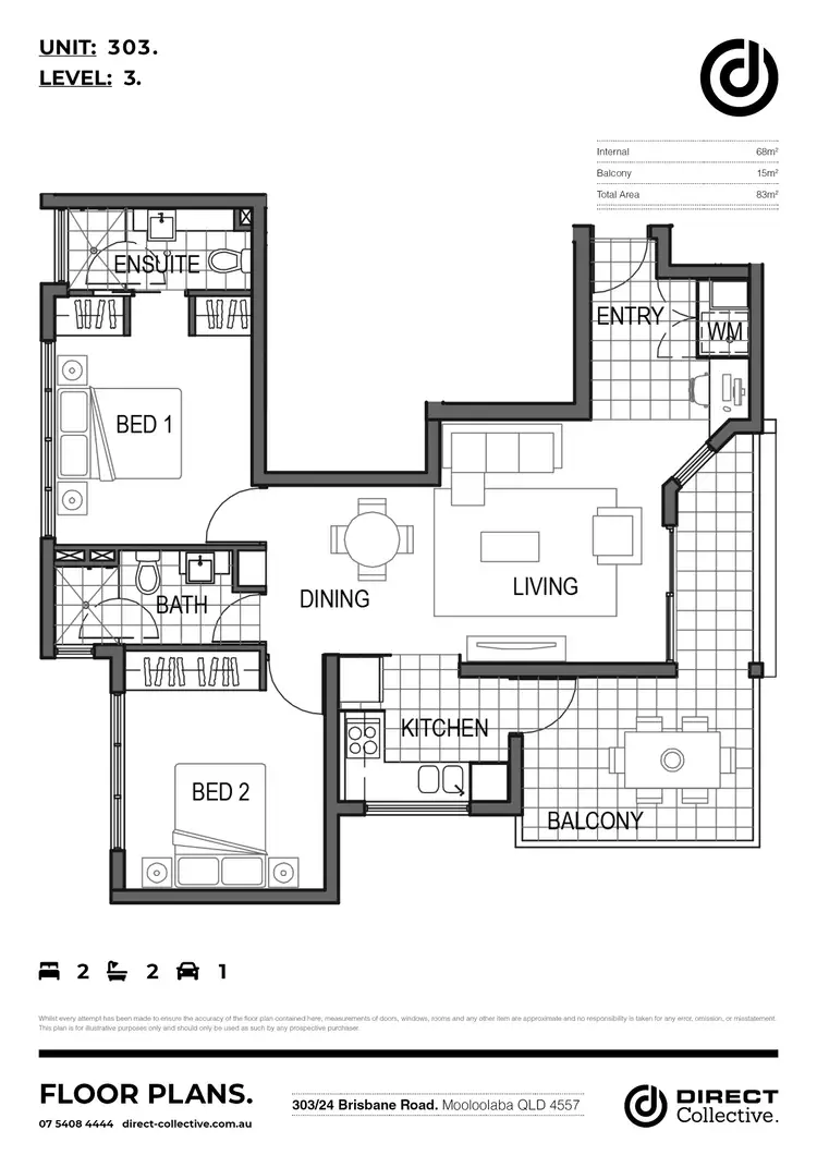 Floorplan of Homely apartment listing, 303/24 Brisbane Road, Mooloolaba QLD 4557