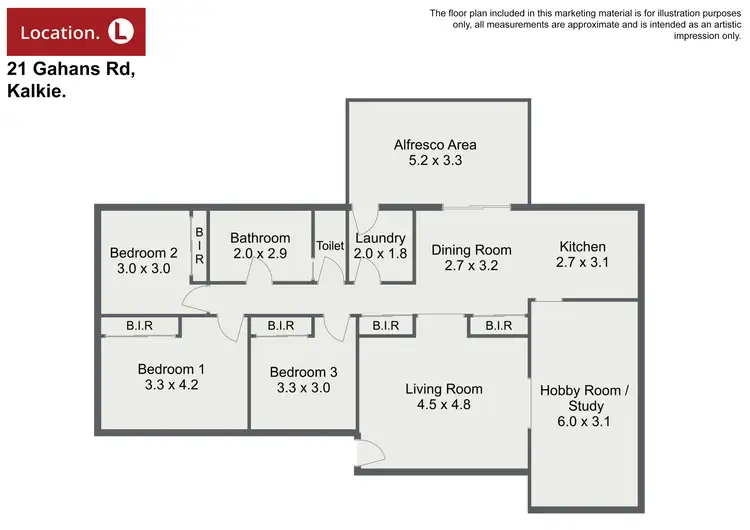 Floorplan of Homely house listing, 21 Gahans Road, Kalkie QLD 4670