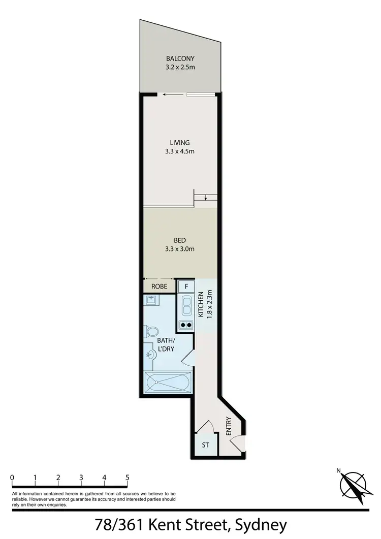 Floorplan of Homely apartment listing, 78/361 Kent Street, Sydney NSW 2000