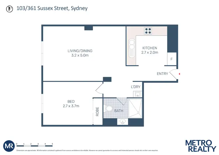 Floorplan of Homely apartment listing, 103/361 Sussex Street, Sydney NSW 2000