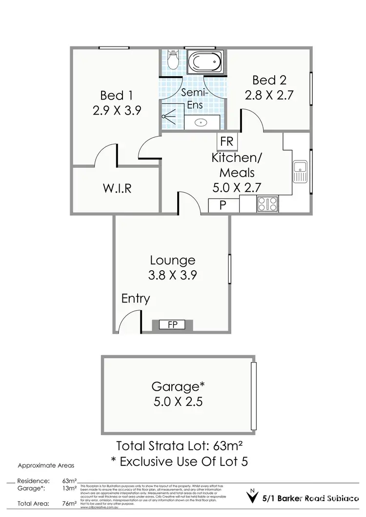 Floorplan of Homely unit listing, 5/1 Barker Road, Subiaco WA 6008