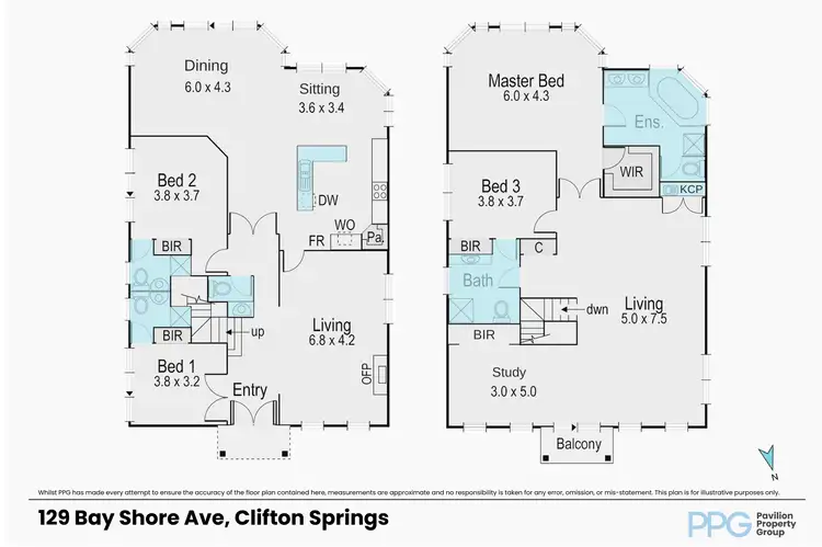 Floorplan of Homely house listing, 129 Bay Shore Avenue, Clifton Springs VIC 3222
