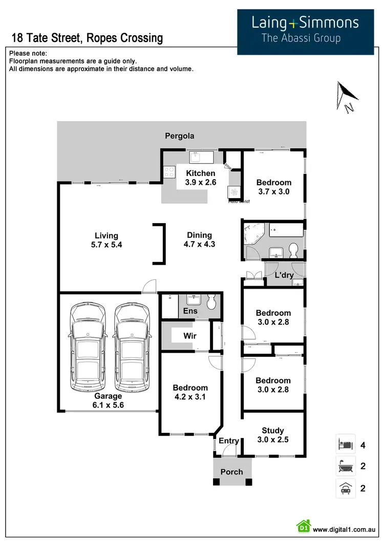 Floorplan of Homely house listing, 18 Tate Street, Ropes Crossing NSW 2760