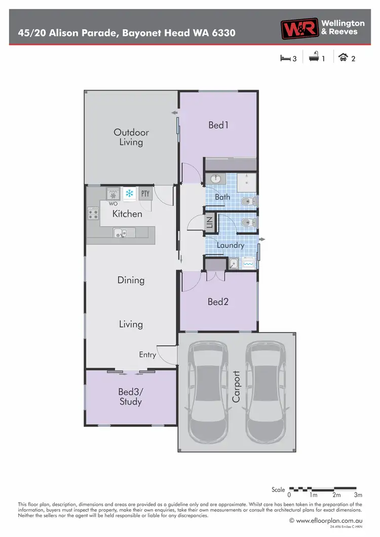 Floorplan of Homely retirement listing, 45/20 Alison Parade, Bayonet Head WA 6330