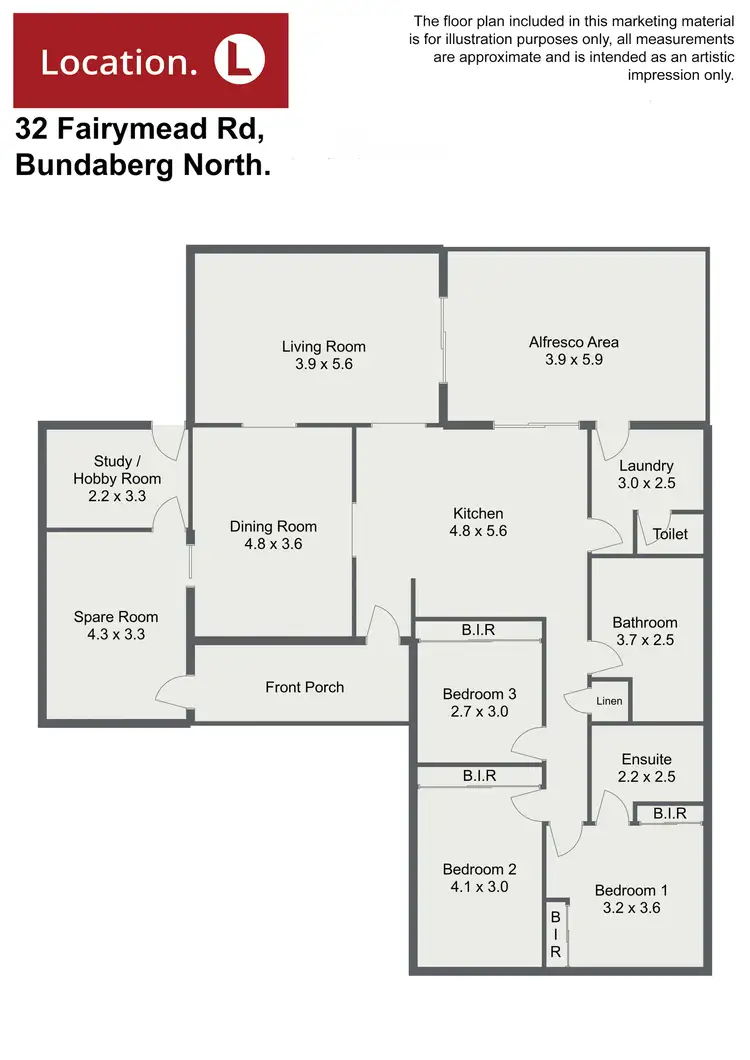 Floorplan of Homely house listing, 32 Fairymead Road, Bundaberg North QLD 4670